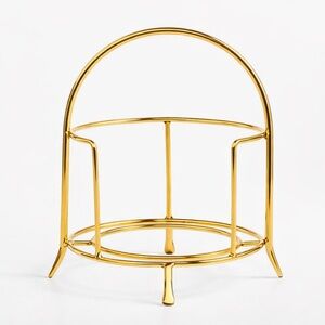 New! Crate&Barrel Stainless Steel Appetizer Plate Stand in Polished Gold